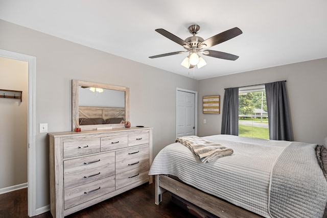 418 Winfrey Dr, Murfreesboro, TN 37130 - bedroom with dark wood-style flooring and ceiling fan