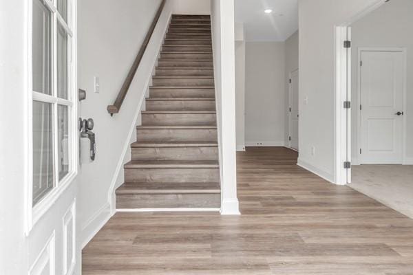 187 Charleston Ave, Pleasant View, TN 37146 - stairway with wood finished floors and baseboards