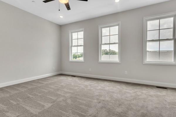 187 Charleston Ave, Pleasant View, TN 37146 - empty room featuring a ceiling fan, carpet floors, and recessed lighting