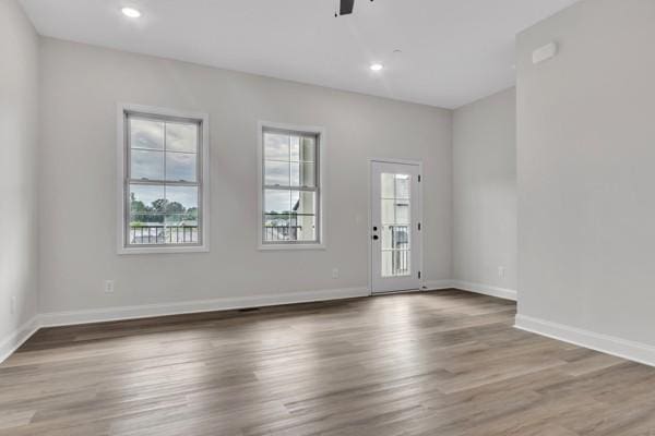 203 Charleston Ave, Pleasant View, TN 37146 - unfurnished room with ceiling fan, wood finished floors, and recessed lighting