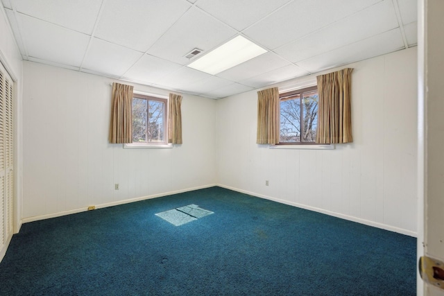 305 Myers Ter, Carthage, TN 37030 - empty room featuring dark colored carpet and a paneled ceiling