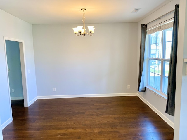 1808 Luke Ct, Columbia, TN 38401 - unfurnished room featuring a chandelier and dark wood finished floors