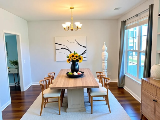 1808 Luke Ct, Columbia, TN 38401 - dining space with dark wood finished floors and a chandelier