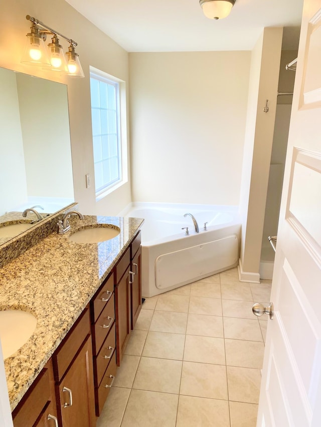 1808 Luke Ct, Columbia, TN 38401 - full bath featuring a bath, double vanity, and tile patterned flooring