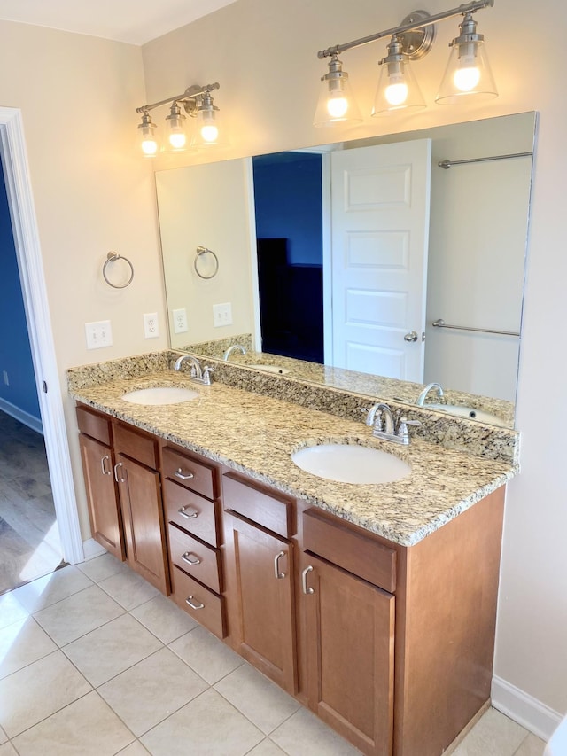 1808 Luke Ct, Columbia, TN 38401 - bathroom featuring double vanity and tile patterned flooring