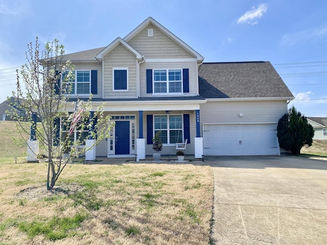 1808 Luke Ct, Columbia, TN 38401 - view of front of property with concrete driveway, an attached garage, a front lawn, and roof with shingles