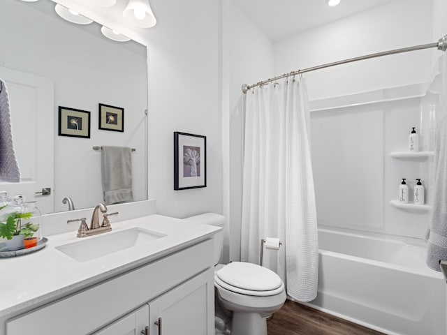 345 Winston Way, Gallatin, TN 37066 - bathroom featuring vanity, wood finished floors, and shower / bath combination with curtain