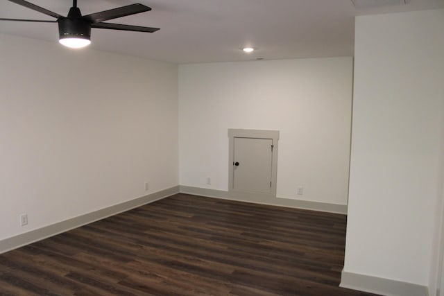807 Hasty Ln, Estill Springs, TN 37330 - spare room with dark wood finished floors, a ceiling fan, and recessed lighting