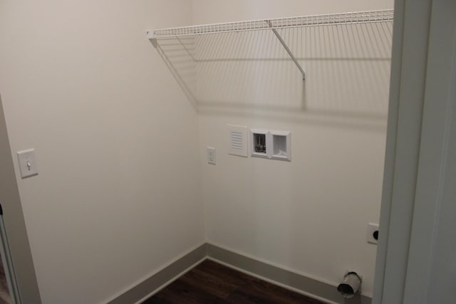 807 Hasty Ln, Estill Springs, TN 37330 - laundry room featuring hookup for an electric dryer, washer hookup, and dark wood finished floors