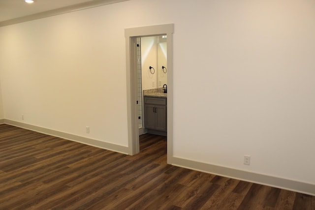 807 Hasty Ln, Estill Springs, TN 37330 - spare room with dark wood-type flooring and recessed lighting