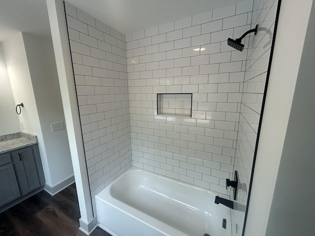 807 Hasty Ln, Estill Springs, TN 37330 - full bath with bathtub / shower combination, wood finished floors, and vanity