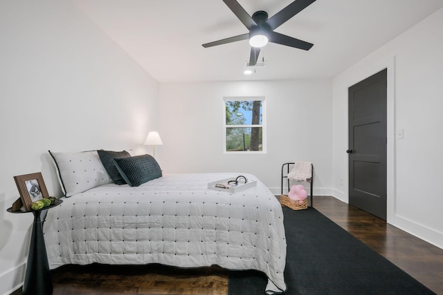 704 Pond Rd, Dickson, TN 37055 - bedroom with wood finished floors and a ceiling fan