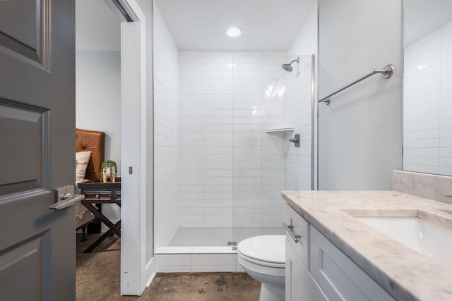 2410 Meharry Blvd Unit 3, Nashville, TN 37208 - bathroom with vanity, a shower stall, and concrete flooring