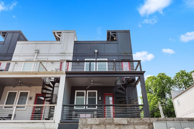 2410 Meharry Blvd Unit 3, Nashville, TN 37208 - view of front of house with a balcony, a ceiling fan, and stairs