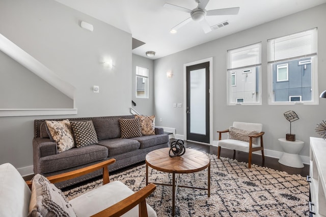2410 Meharry Blvd Unit 3, Nashville, TN 37208 - living area with a ceiling fan and wood finished floors