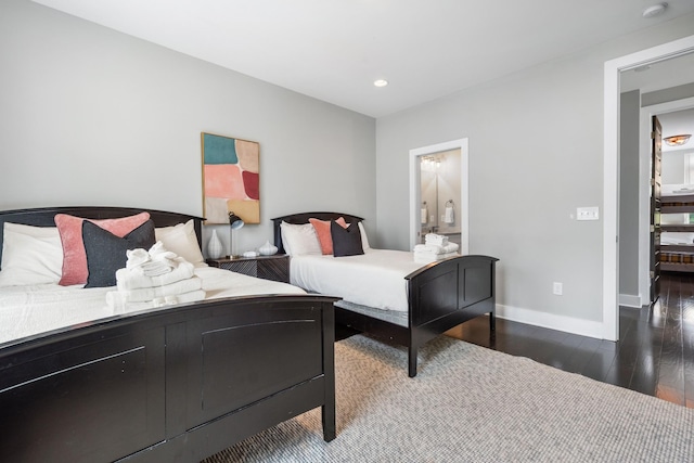 2410 Meharry Blvd Unit 3, Nashville, TN 37208 - bedroom with dark wood-type flooring, recessed lighting, and connected bathroom