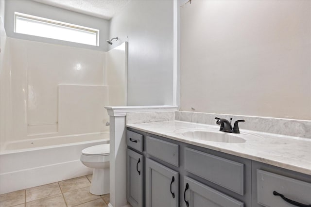 1117 Cross Wood Ln, Cordova, TN 38018 - full bathroom featuring vanity, tile patterned flooring, tub / shower combination, and a textured ceiling