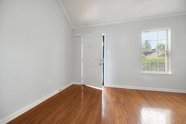 1117 Cross Wood Ln, Cordova, TN 38018 - unfurnished room featuring crown molding, vaulted ceiling, and wood finished floors