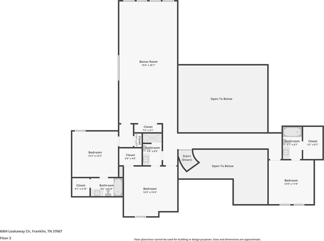 6004 Lookaway Cir, Franklin, TN 37067 - view of room layout