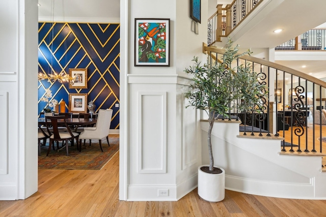 6004 Lookaway Cir, Franklin, TN 37067 - foyer entrance featuring stairway and wood finished floors