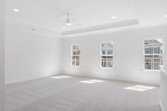 7018 Southvale Blvd, Franklin, TN 37064 - spare room with a raised ceiling, carpet floors, ceiling fan, healthy amount of natural light, and recessed lighting