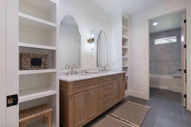 1744 Blackburn Ln, Spring Hill, TN 37174 - full bath featuring double vanity and tile patterned flooring