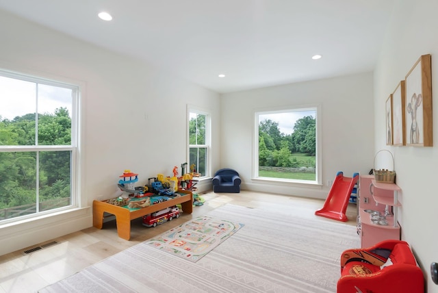 1744 Blackburn Ln, Spring Hill, TN 37174 - rec room featuring plenty of natural light, recessed lighting, and wood finished floors