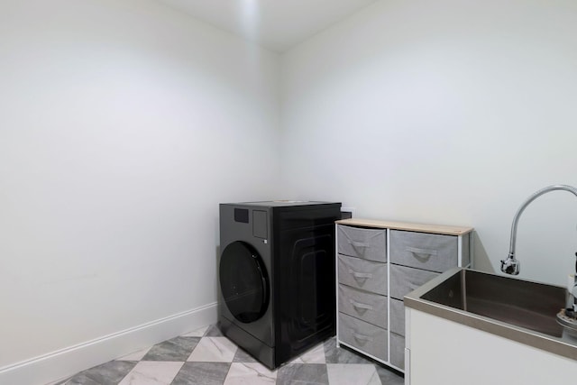 1744 Blackburn Ln, Spring Hill, TN 37174 - laundry room featuring washer / dryer and light marble finish flooring