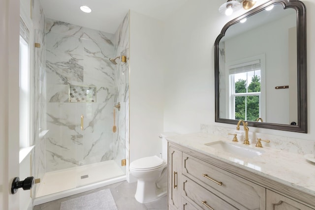 1744 Blackburn Ln, Spring Hill, TN 37174 - full bath featuring a marble finish shower, vanity, and tile patterned flooring