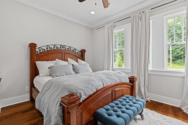 541 Lakeview Cir, Mount Juliet, TN 37122 - bedroom with wood-type flooring, ceiling fan, and recessed lighting