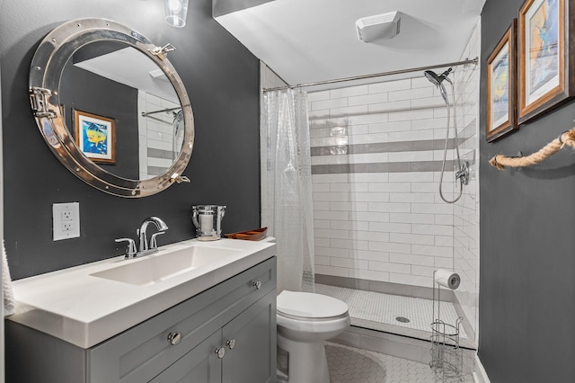 541 Lakeview Cir, Mount Juliet, TN 37122 - bathroom featuring tile patterned flooring, vanity, and a tile shower