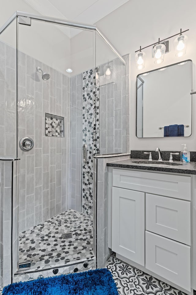 541 Lakeview Cir, Mount Juliet, TN 37122 - full bath with a shower stall, vanity, and tile patterned flooring