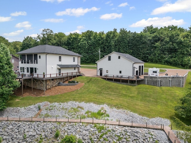541 Lakeview Cir, Mount Juliet, TN 37122 - rear view of property featuring a wooden deck and a wooded view