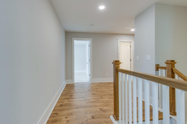 2110 Lequire Ln, Spring Hill, TN 37174 - corridor featuring an upstairs landing, light wood-style flooring, and recessed lighting