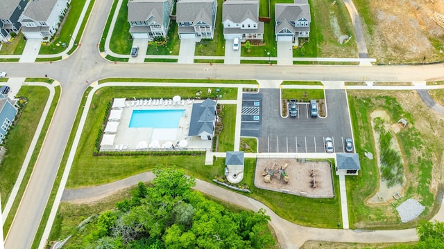 2110 Lequire Ln, Spring Hill, TN 37174 - aerial perspective of suburban area featuring a pool