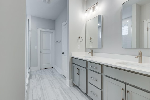 2110 Lequire Ln, Spring Hill, TN 37174 - bathroom featuring double vanity and an enclosed shower