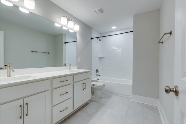 2110 Lequire Ln, Spring Hill, TN 37174 - full bathroom featuring double vanity,  shower combination, and tile patterned flooring