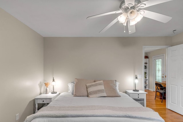 3316 Burr Rd, Springfield, TN 37172 - bedroom featuring light wood-type flooring and a ceiling fan