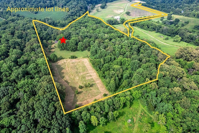 3316 Burr Rd, Springfield, TN 37172 - overview of rural landscape with property boundaries highlighted