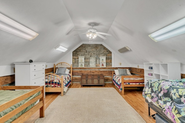 3316 Burr Rd, Springfield, TN 37172 - bedroom featuring wood finished floors, lofted ceiling, and ceiling fan