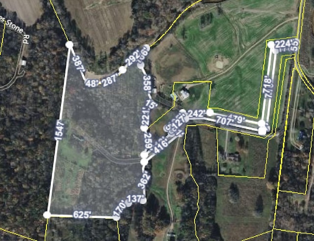 3316 Burr Rd, Springfield, TN 37172 - aerial map of property and surrounding area with property boundaries highlighted
