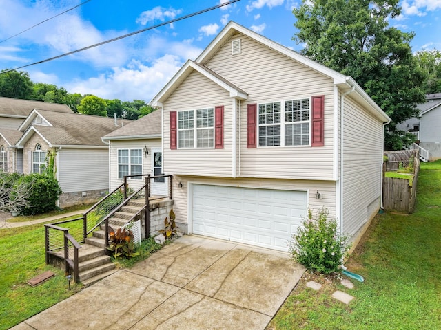 525 Scotts Creek Trl, Hermitage, TN 37076 - view of front facade featuring concrete driveway, a front yard, and a garage