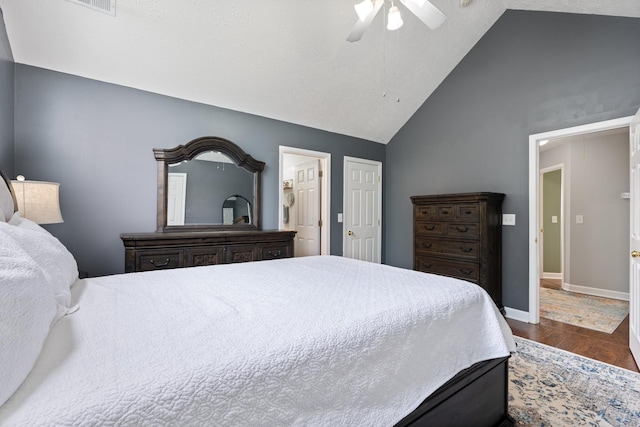 525 Scotts Creek Trl, Hermitage, TN 37076 - bedroom featuring wood finished floors, ceiling fan, and high vaulted ceiling