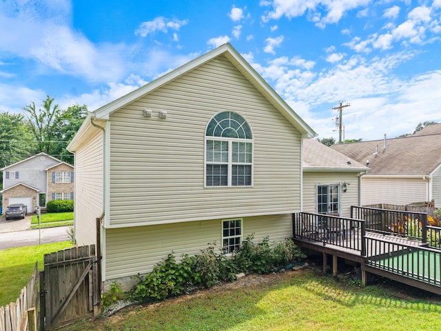 525 Scotts Creek Trl, Hermitage, TN 37076 - rear view of property with a wooden deck and a gate