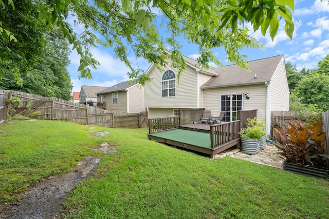 525 Scotts Creek Trl, Hermitage, TN 37076 - rear view of house with a fenced backyard and a wooden deck