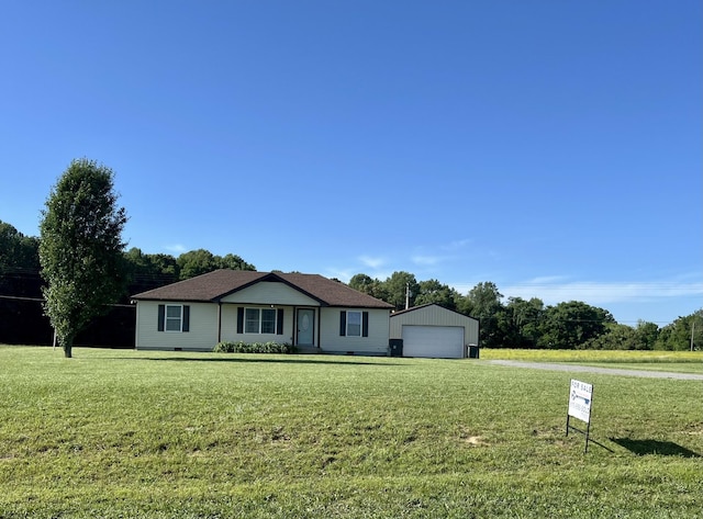 1911 Days Rd, Lafayette, TN 37083 - ranch-style house with a garage, crawl space, and a front lawn