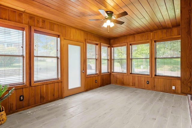 119 N Forrest Ave, Camden, TN 38320 - unfurnished sunroom with wooden walls, wooden ceiling, and wood finished floors