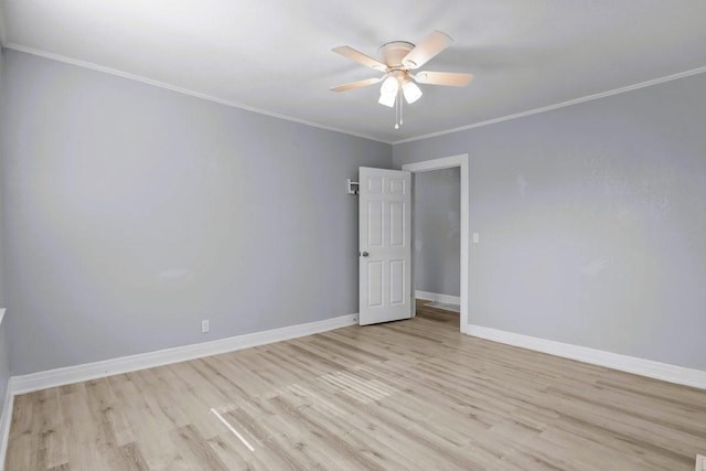 119 N Forrest Ave, Camden, TN 38320 - empty room with ornamental molding, light wood-type flooring, and ceiling fan