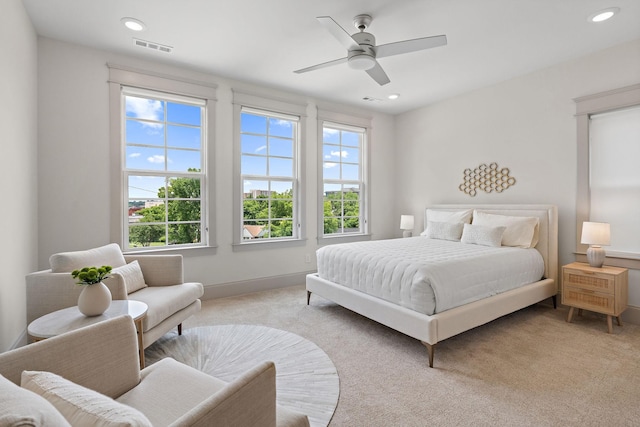 1931 Warfield Dr, Nashville, TN 37215 - bedroom featuring light carpet, a ceiling fan, and recessed lighting
