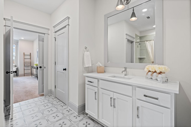 1931 Warfield Dr, Nashville, TN 37215 - full bath with vanity, recessed lighting, and tile patterned floors